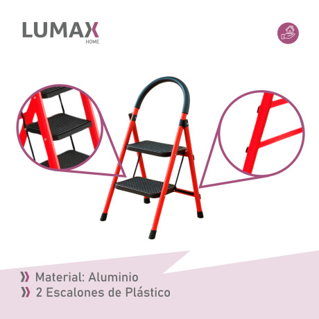 Escalera Tijera 2 Escalones De plastico Rojo/Negro