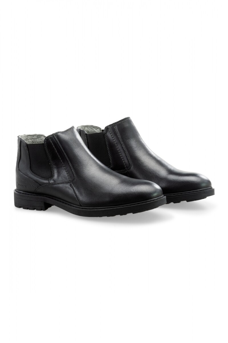 BOTA CUERO SIN CORDONES - Negro 