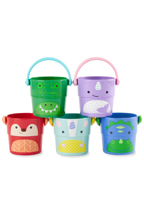 Juego de baño cinco baldes rociadores, diseño zoo Juego de baño cinco baldes rociadores, diseño zoo