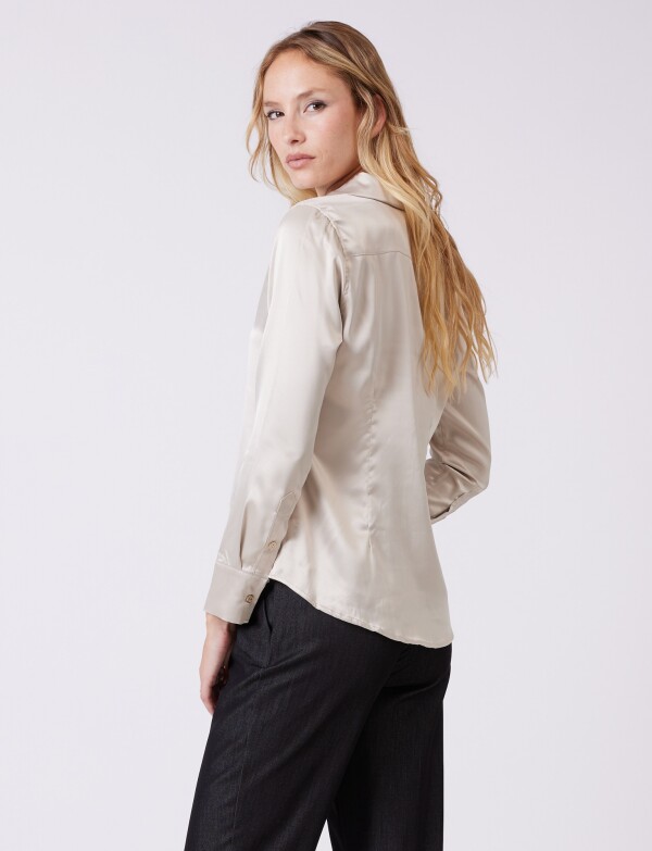 Camisa Saten BEIGE