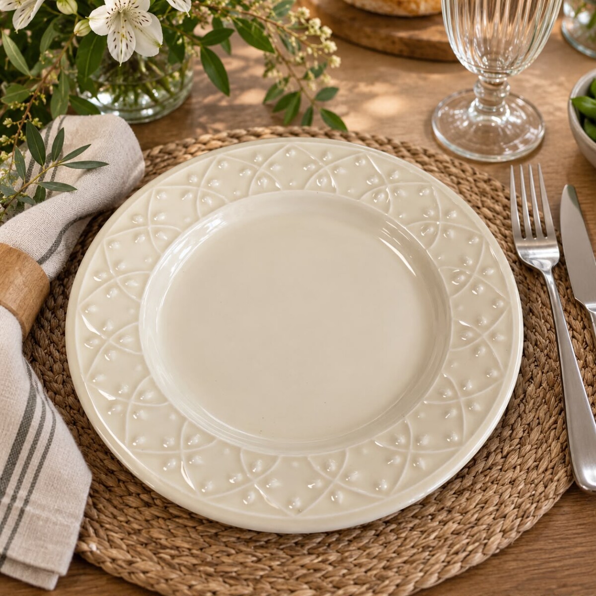 Juego de 6 Platos Llanos de Porcelana Oxford 26cm 