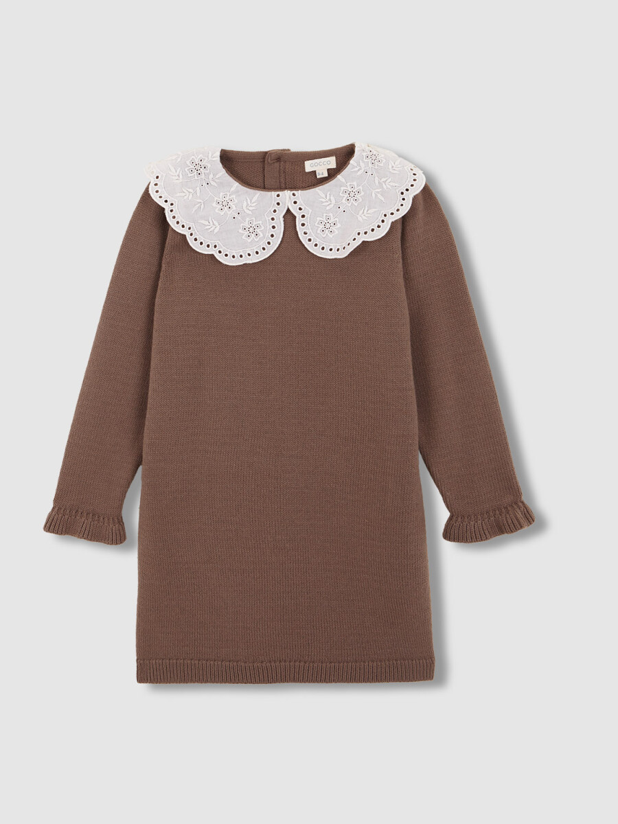 Vestido De Punto Con Cuello Grande Nude