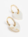 Aros Argollas Metal Argollas De Acero Dorado Con Nácar - Dorado