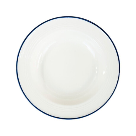Plato de ceramica con borde de color Plato de ceramica con borde de color