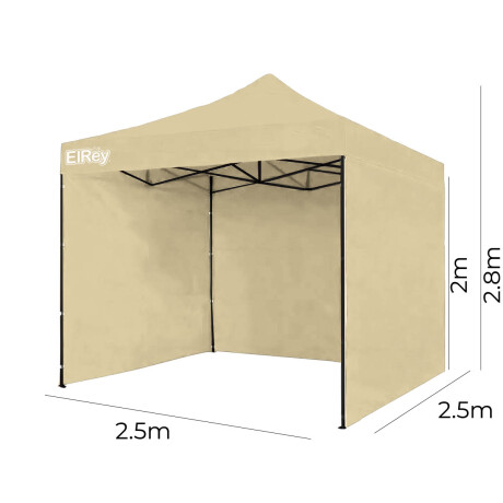 Gazebo 2.5x2.5mt Toldo Uv30 Impermeable + 3 Paredes Beige