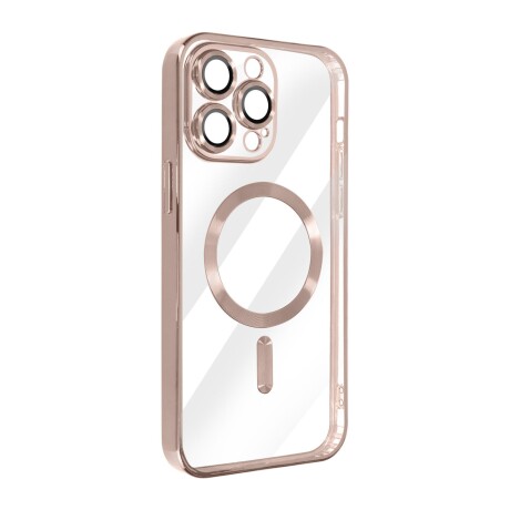 Case Transparente con Carga Inalambrica y Borde de Cromado Iphone 11 Pink tortoise