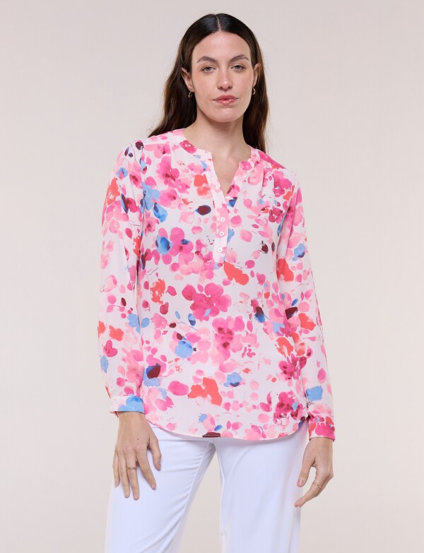 Blusa Gasa Print ROSA/MULTI