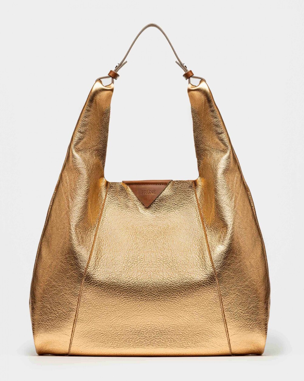 Bolso The Shopping En Cuero Graneado Metalizado Metalizado