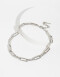 Collares Cortos Metal Collar Corto De Cadena - Plateado Rodio
