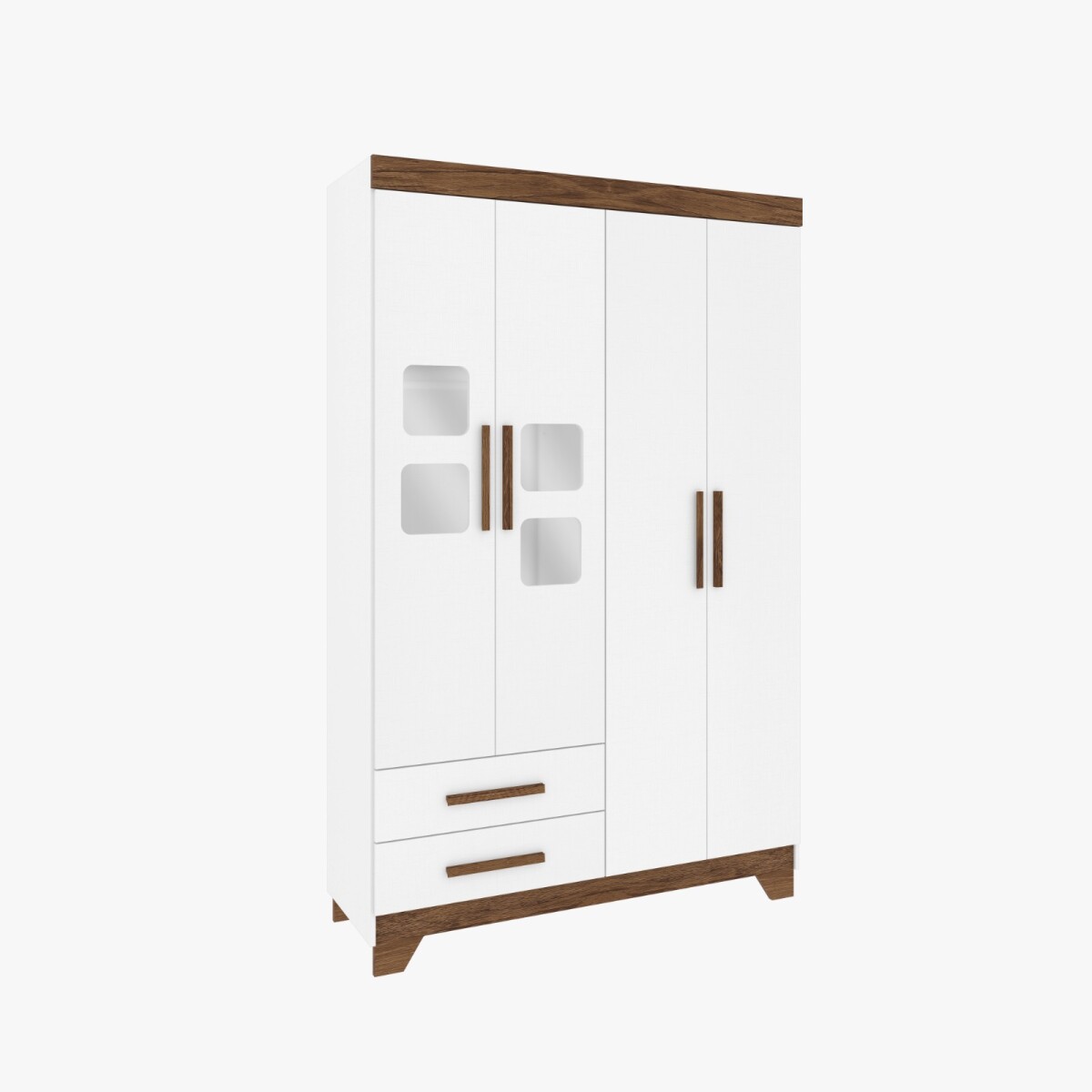 Ropero 4 puertas 2 cajones 42GR4270 Blanco/Natural 