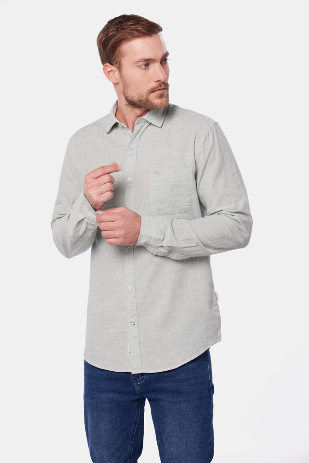 CAMISA DE LINO Menta