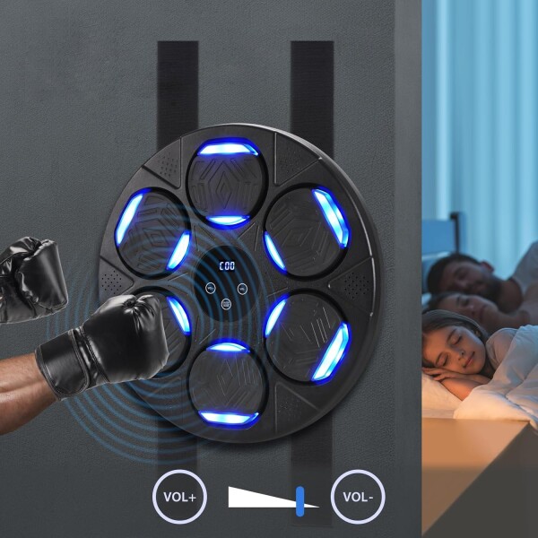 Maquina De Boxeo Musical Goldtech Bluetooth Simulador Luces Variante Color Negro