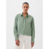 LS CROPPED SHIRT - EYELET HEM SAGE