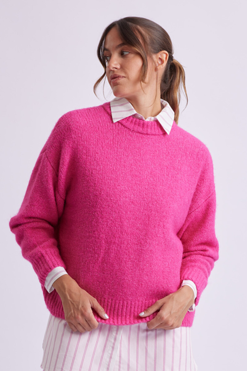 Buzo de punto básico Fucsia