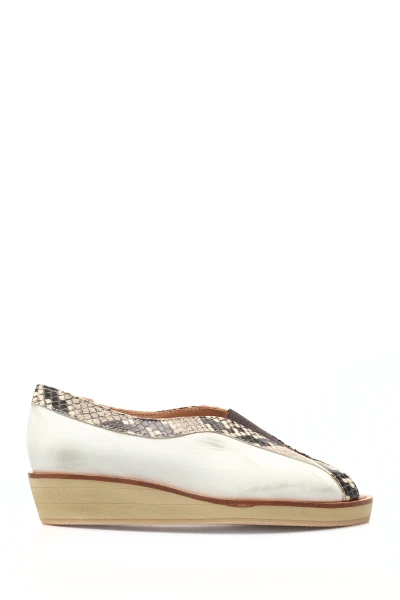 Zapato Combinado Suela Eva Elástico Cuero Blanco Combinado