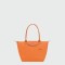 Longchamp -Cartera Longchamp plegable de nylon con cierre y asa larga, Le pliage M Naranja