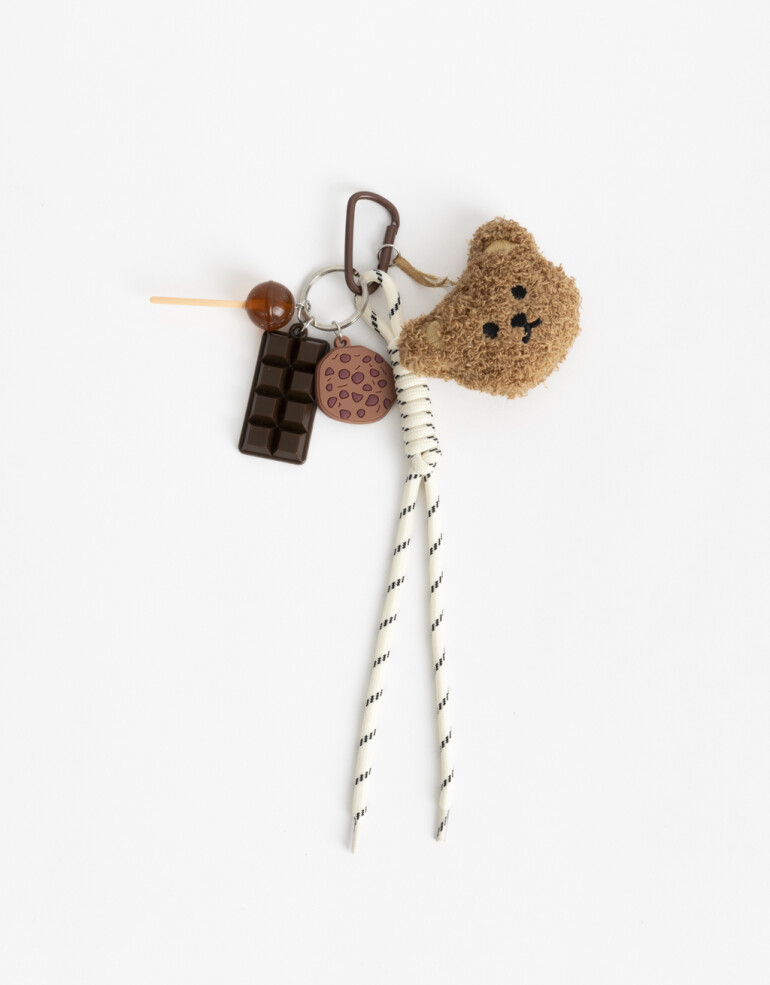Llavero Cordón Llavero Y Bag Charm De Oso - Combinacion Multicolor