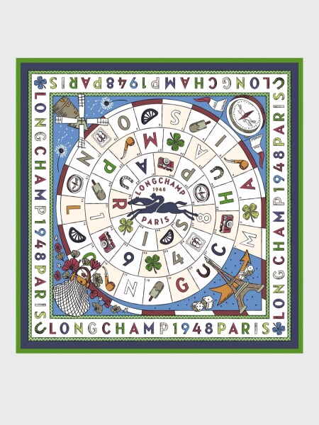 LONGCHAMP - PAÑUELO DE SEDA 90X90 CM, LE JEU DE CHEVAL 072