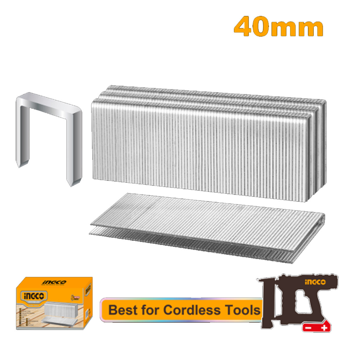 GRAMPAS 40MM CAJA 3000 UNID INGCO AST18403 