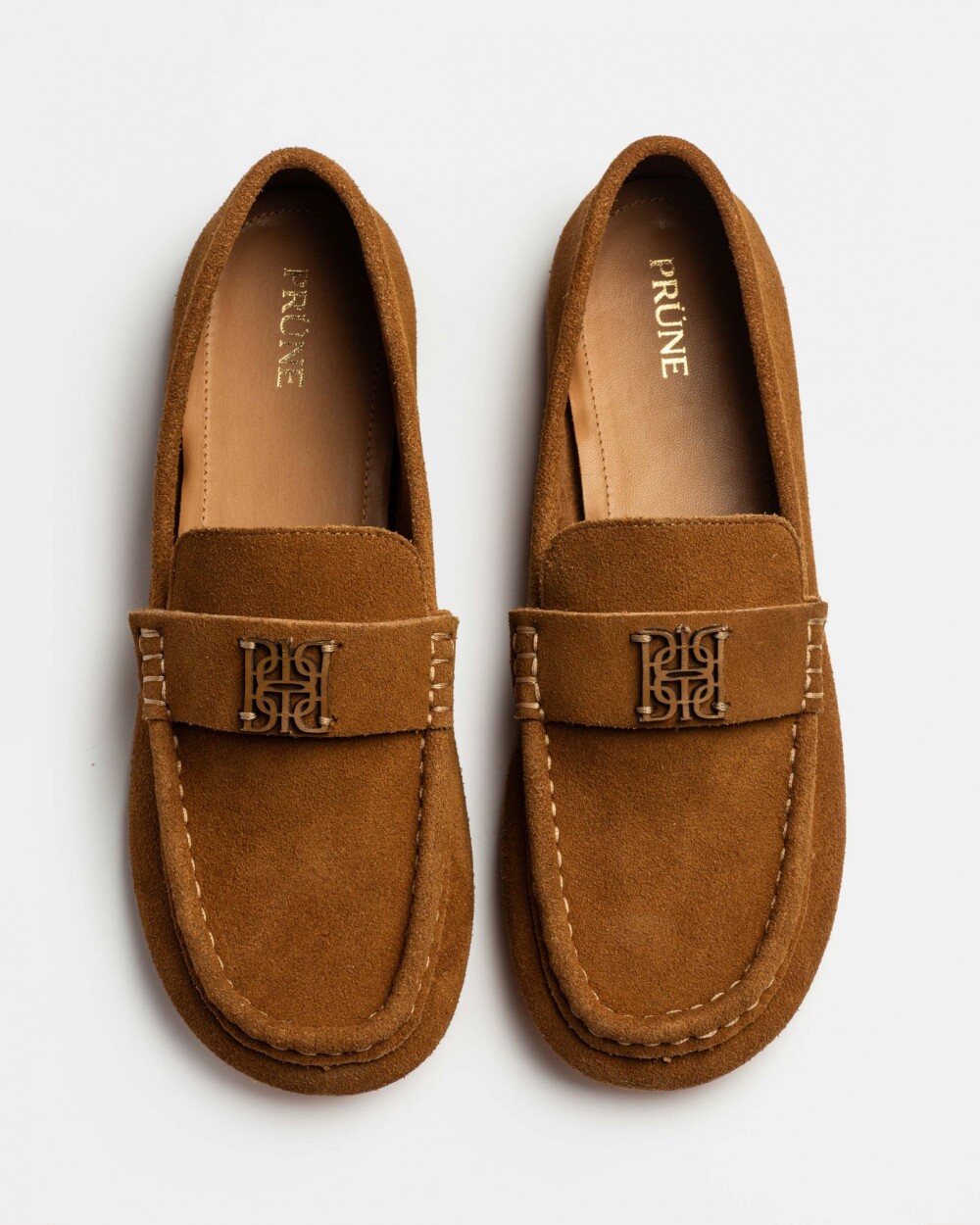 Mocasín Cannes en cuero gamuza Cuoio