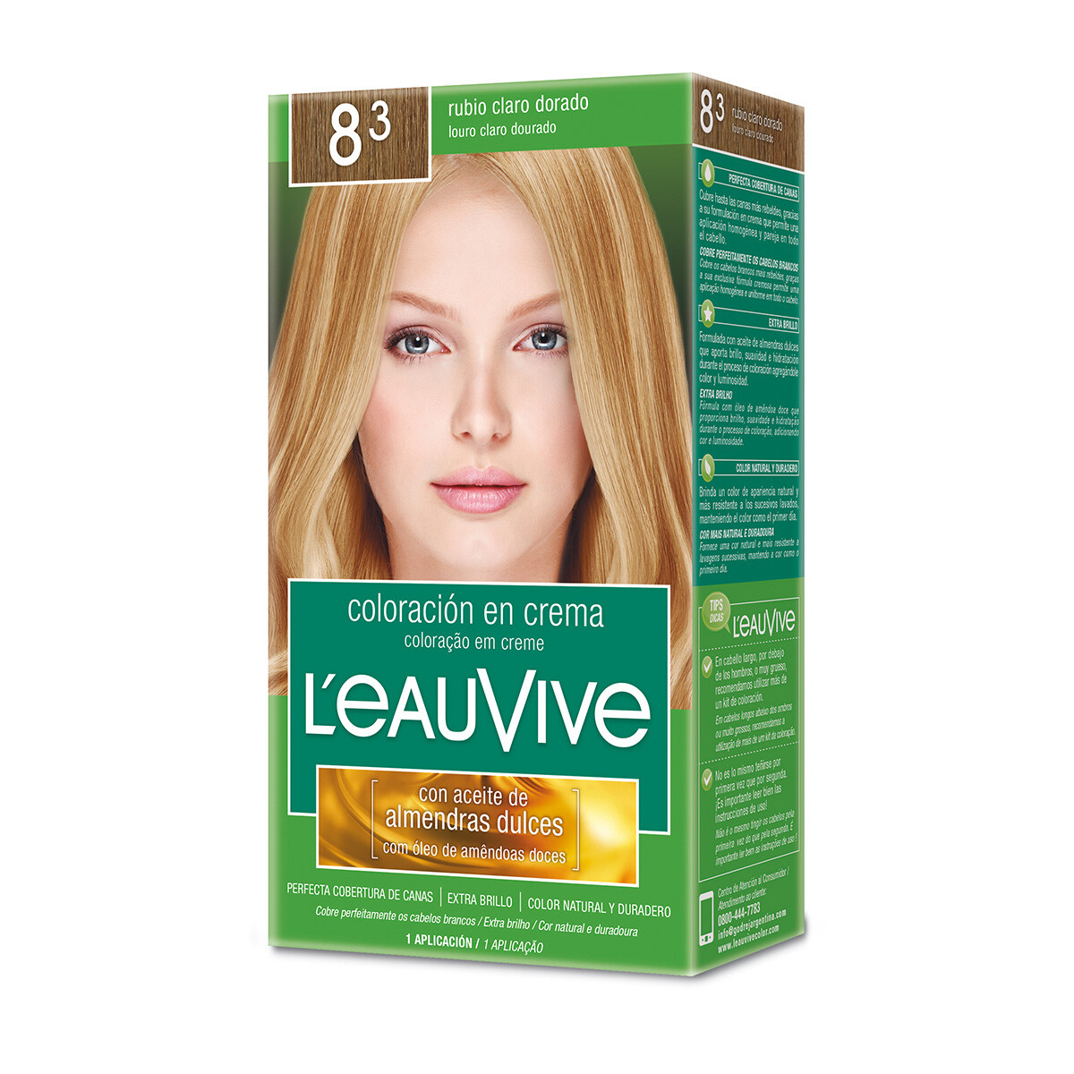 TINTA LEAU VIVE KIT ESTUCHE Nº8.3 RUBIO CLARO DORADO 