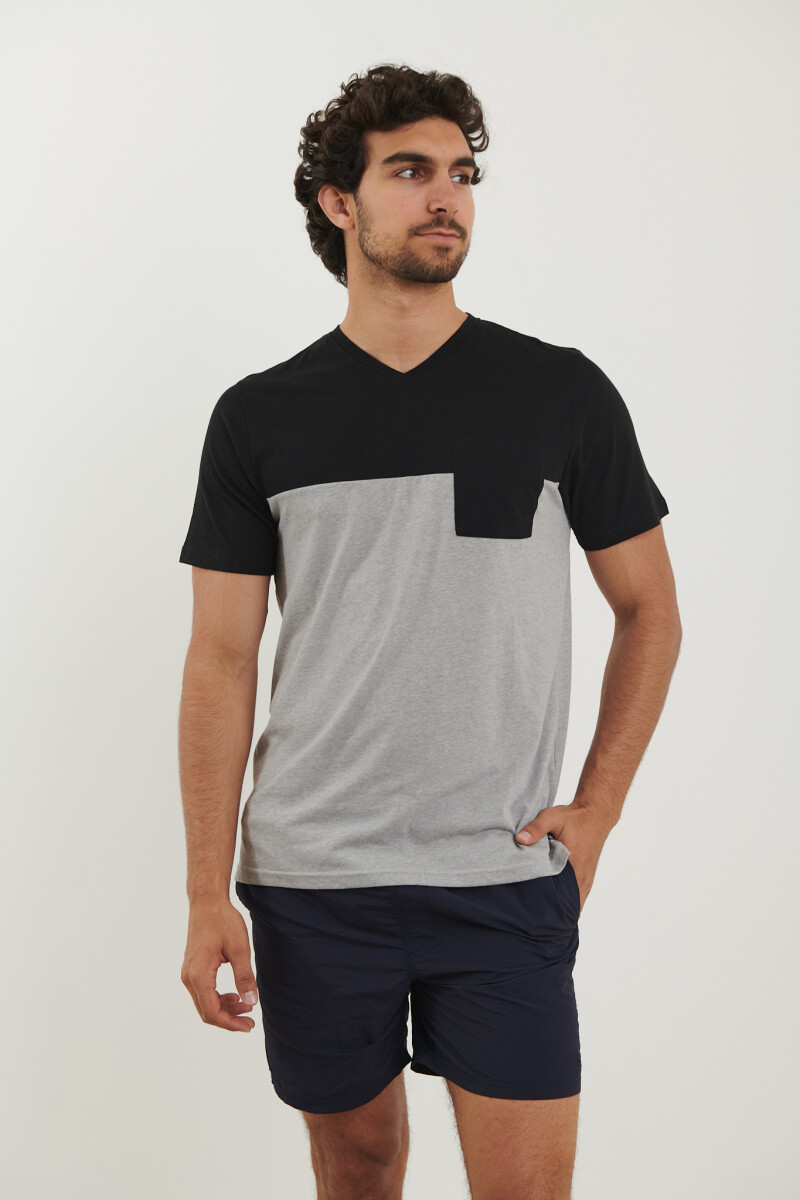 T-SHIRTS NAVIGATOR - Negro/gris 