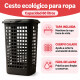 Cesto ecológico para ropa con tapa 60 lts NEGRO