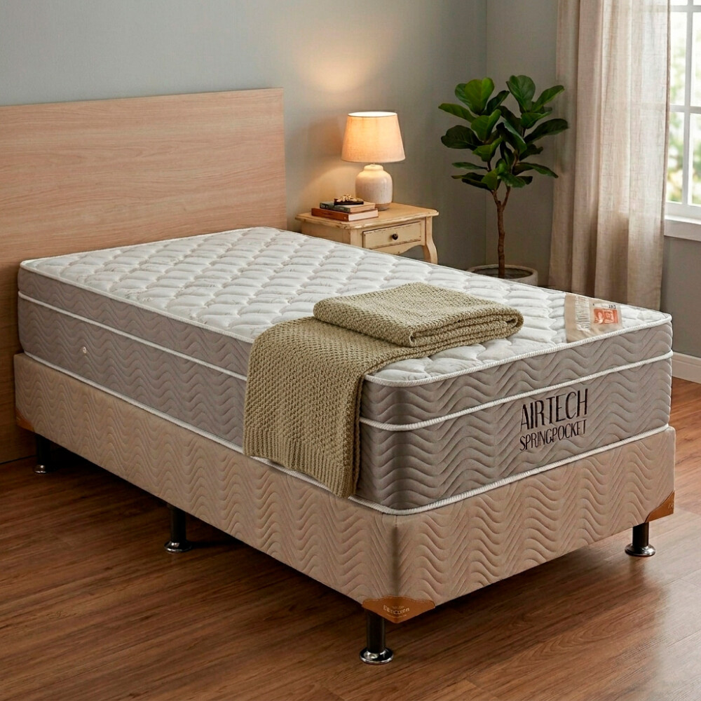 COLCHON AIRTECH SPRINGPOCKET- 1 y 1/2 PLAZAS Colchon Airtech Springpocket- 1 Y 1/2 Plazas