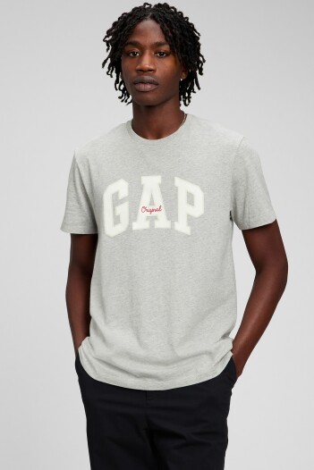 Remera Logo Gap Manga Corta Hombre B10 Grey Heather