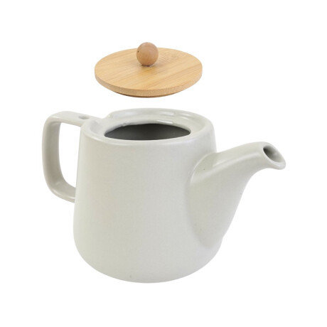 Tetera de ceramica con tapa de madera Tetera de ceramica con tapa de madera