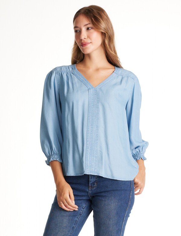 Blusa Lyocell Pespunte JEAN CLARO