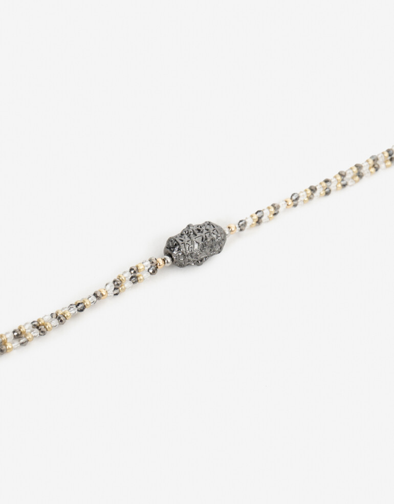 Collares Cortos Folk Collar Corto Boho Beads - Plateado Antique Silver