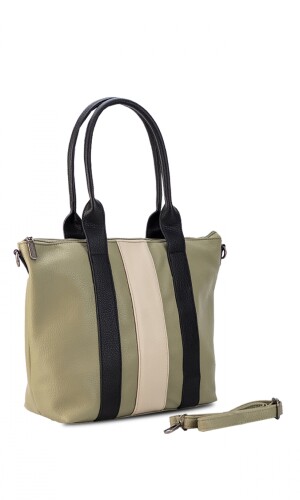 CARTERA POLA MUSGO NEGRO Y ARENA