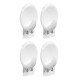 Gancho oval x4 con adhesivo P BLANCO