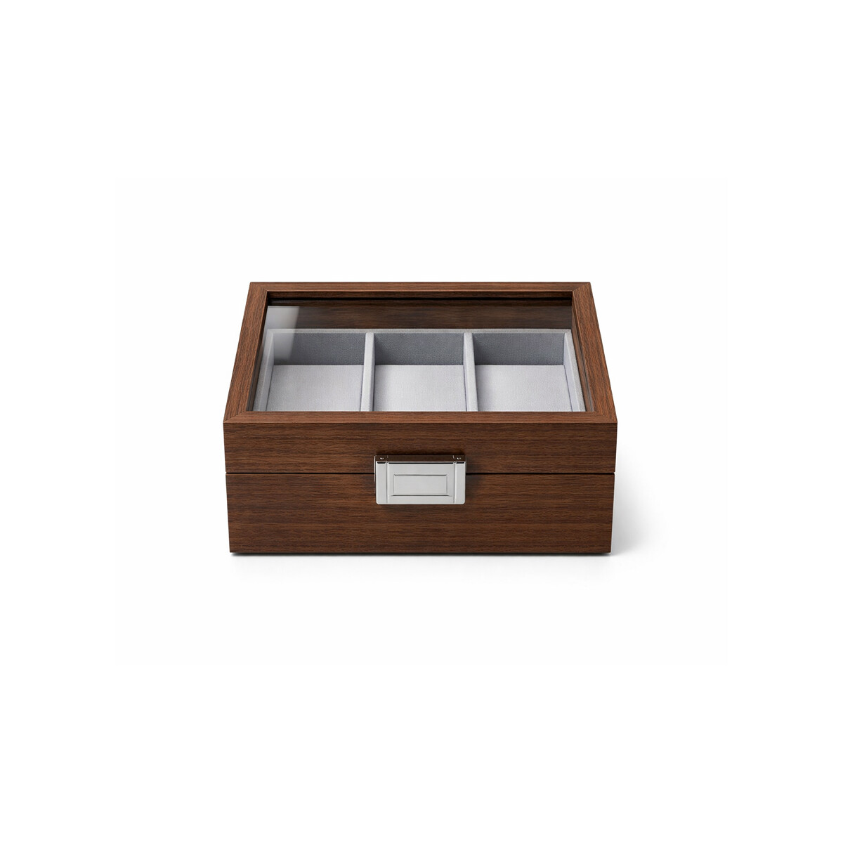 Organizador de relojes con visor de madera - 17x12x8cm - Marron 