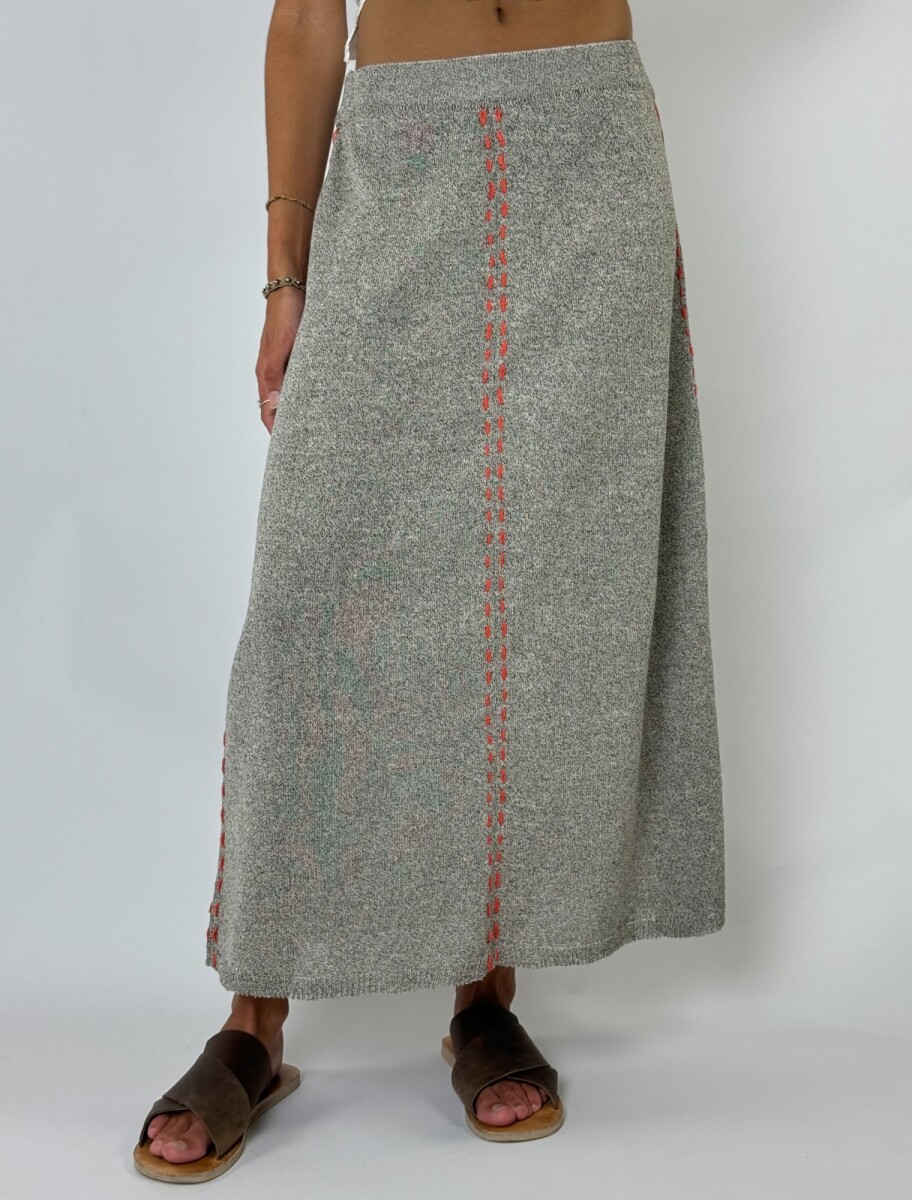 POLLERA TEJIDO EN LINO FILIPA - VISON 