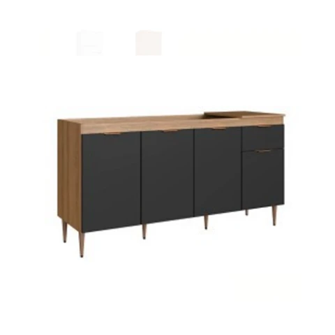 BAJO MESADA INEY- VE 2706- 1.60 m-4 Ptas 1 Caj.-Miel-Grafito Sin color