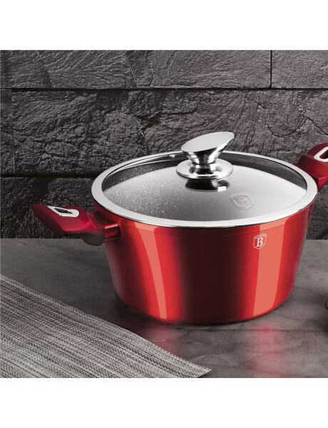 OLLA C/TAPA D28x12CM 6.1L ALUM.FORJ ROJO BERLINGER OLLA C/TAPA D28x12CM 6.1L ALUM.FORJ ROJO BERLINGER