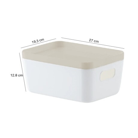 Cesto Organizador c/Tapa Idealle Canasto Plástico 27x18x12Cm Gris