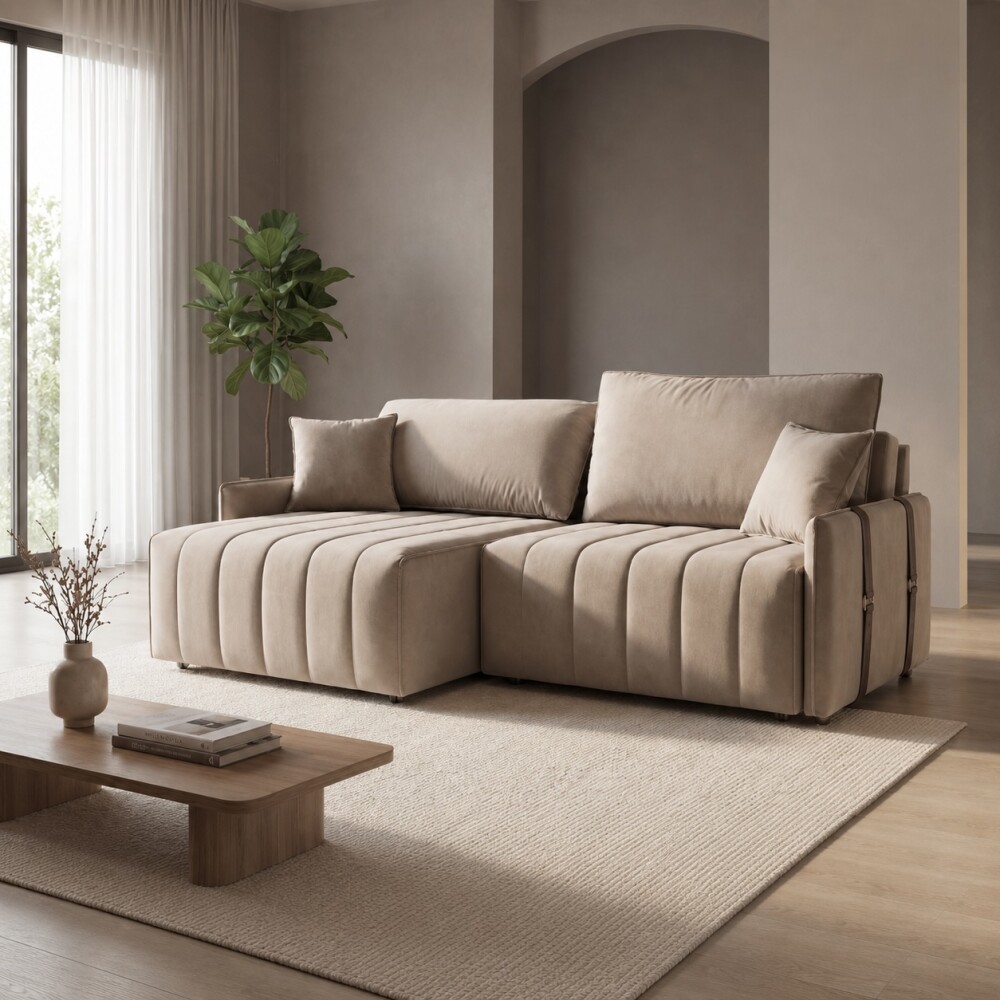 SILLÓN SOFÁ DOMINI 2 CUERPOS RETRACTIL AJUSTABLE BEIGE