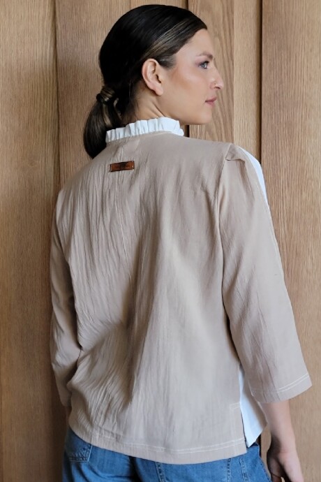 Camisa Carlotta 2.0 Combinada crudo beige