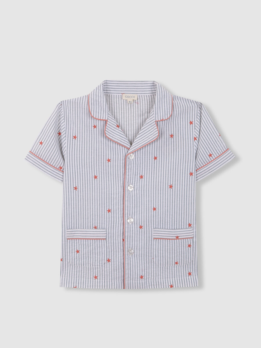 Pijama Rayas Con Estrellas Blanco