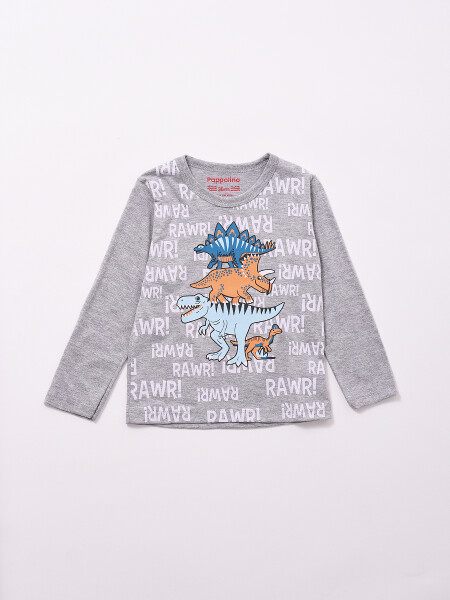 REMERA DINOSAURIOS GRIS