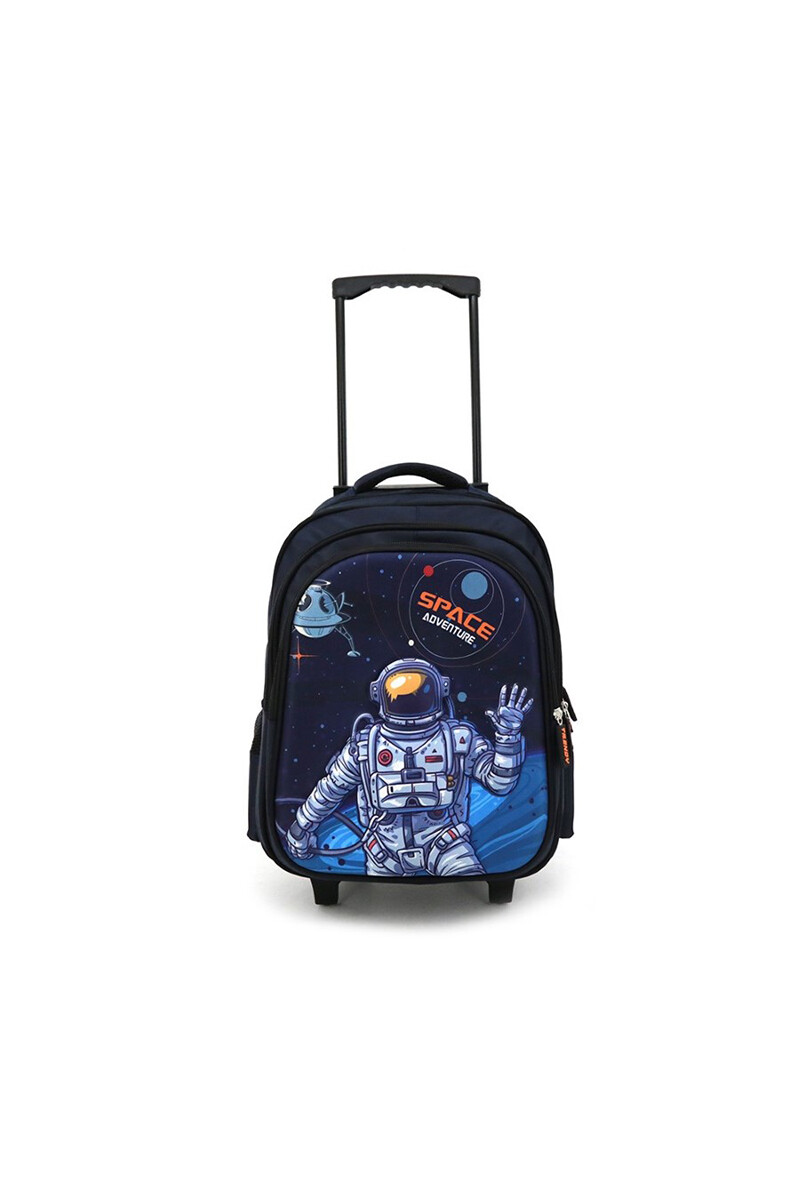 Mochila escolar carro 3D astronauta Azul