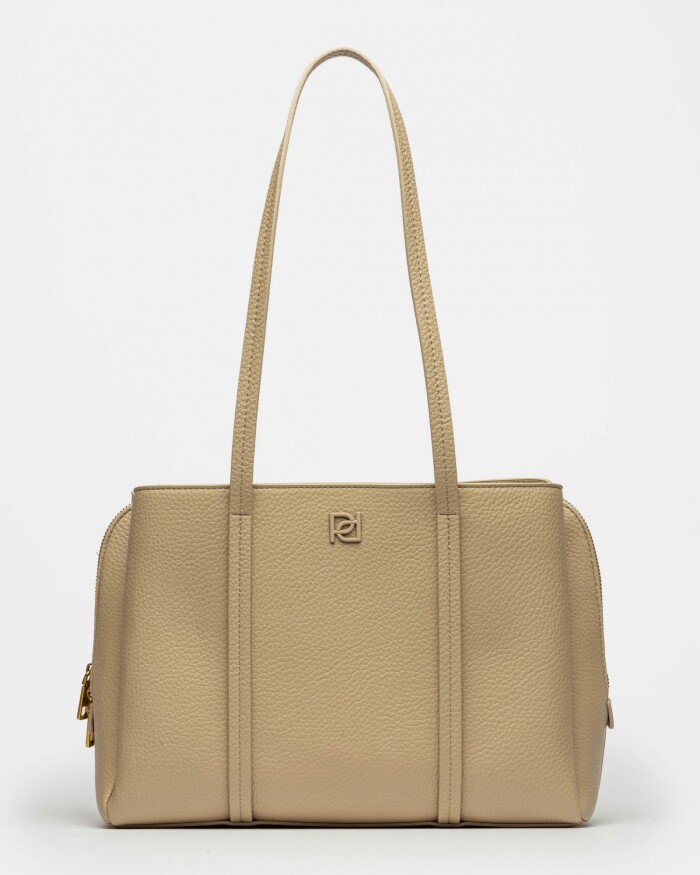 Cartera al Hombro Oslo en Efecto Cuero Graneado Natural