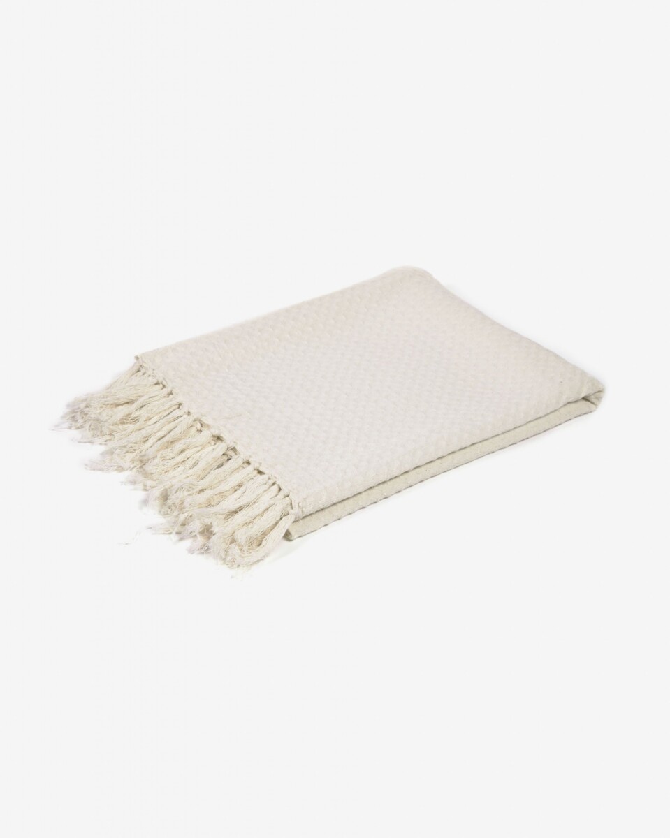 Manta Shallow 100% algodón - blanco de 130 x 170 cm 