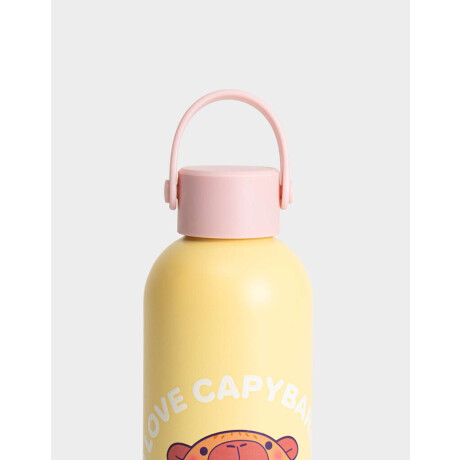 Botella Metálica ''stitch Capybara'' Amarillo Medio
