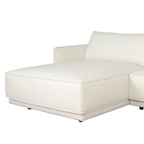 SILLÓN C/CHAISE 3 CUERPOS CUERO-100-NATURAL BLANCO ROMEO TP2 GRANO IZQUIERDO