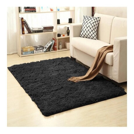 Alfombra Peluda Shaggy de 1.5 x2.0 m Negro