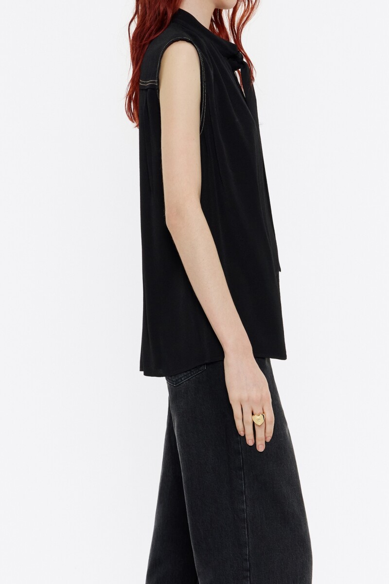 BLUSA FLUIDA LAZO Negro